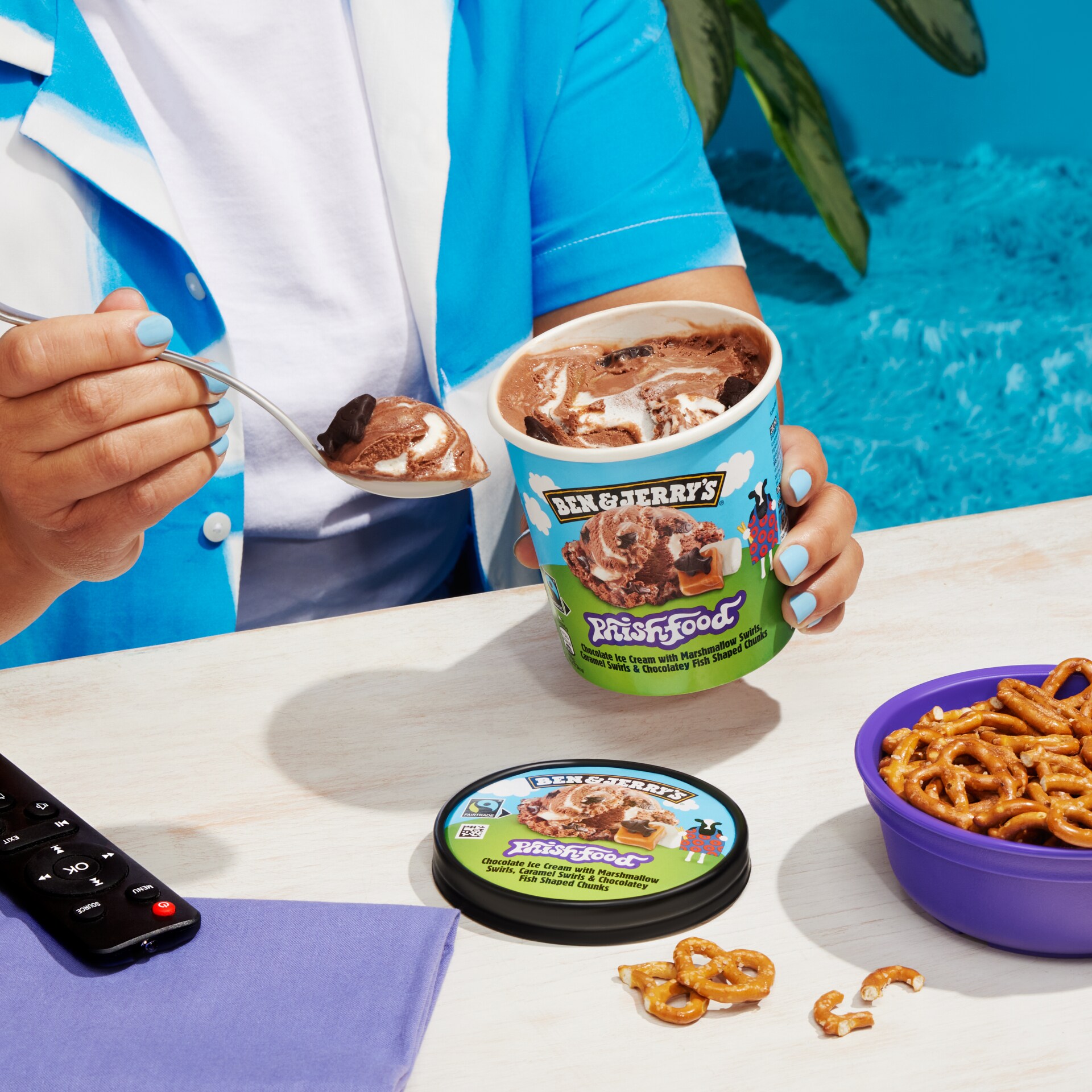 Eating with a spoon right out of the tub