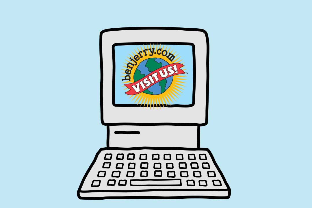 Tietokoneen näyttö, jossa lukee ”Käy luonamme”