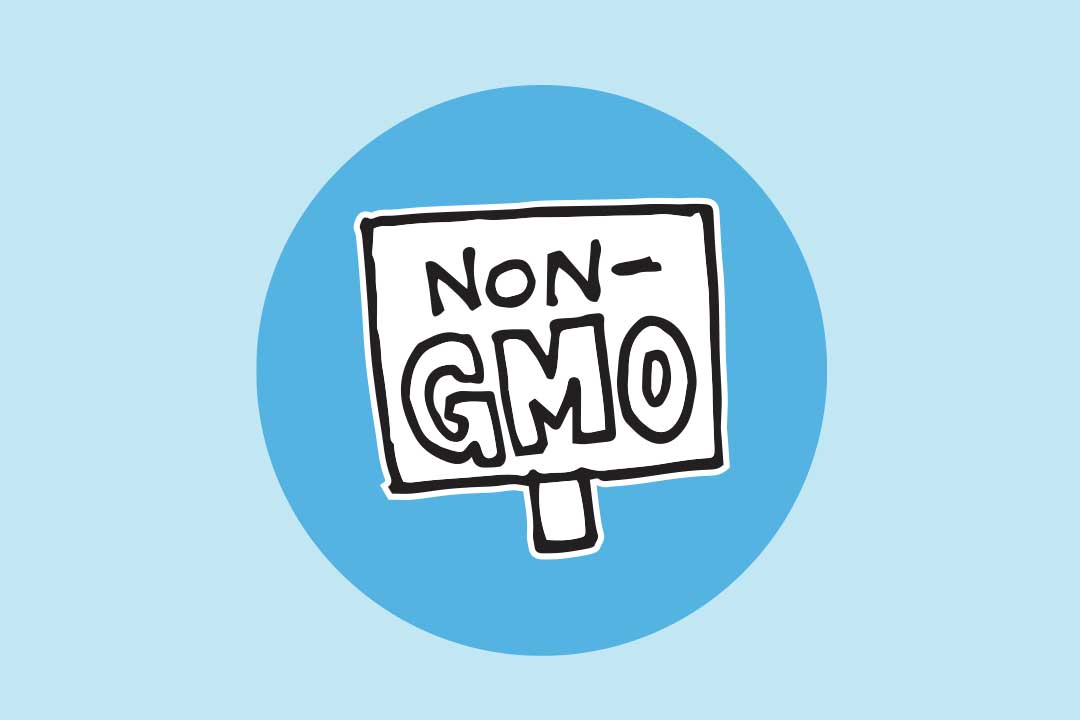 Kyltti, jossa vastustetaan GMO:ta