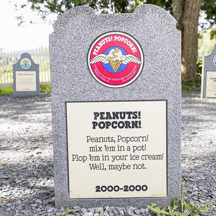 Peanuts! Popcorn! tombstone