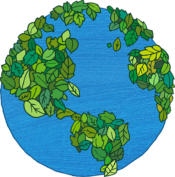 Ympäristön suojelu, ennalleenpalauttaminen ja elvytys -kuvake